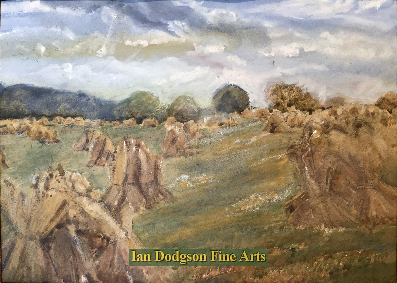 Alfred Oliver - The Corn field Watercolour with bodycolour (c1910)