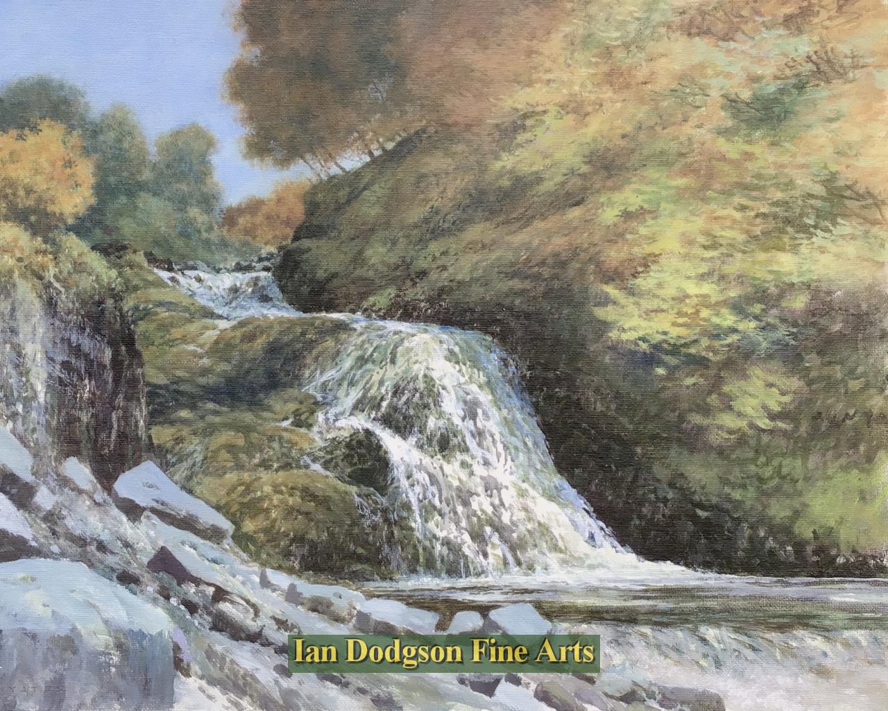 Jeremy Yates - Sunlit Falls Oil on canvas board (c2010)